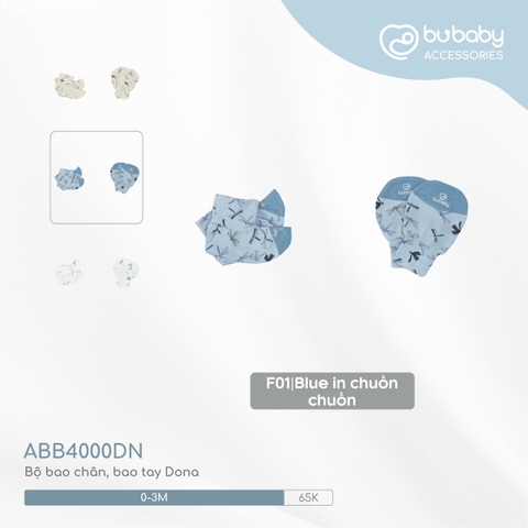 BU - Bộ bao chân, bao tay Dona - Blue in CC - 0-3M - SS24.T8B