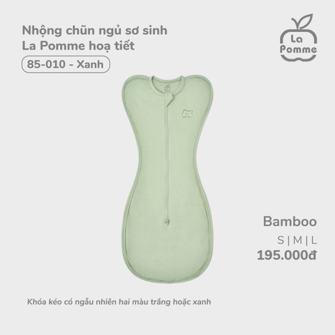 LP:-::Nhộng:chũn:ngủ:sơ:sinh:La:Pomme:hoạ:tiết:-:Xanh:-:S:-:SS24.T8B