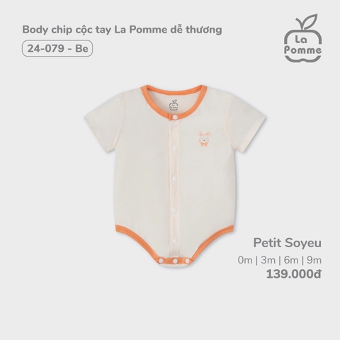 LP S10 - Body chip cộc tay La Pomme dễ thương - Be - 6-9M - SS24.T9A