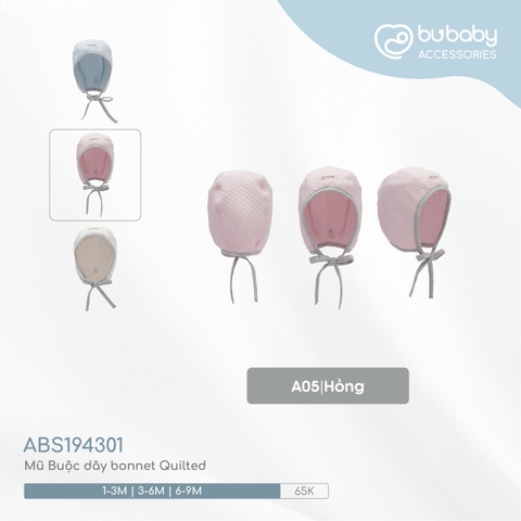 BU - Mũ Buộc dây bonnet Quilted - Hồng - 1- - SS24.T10A