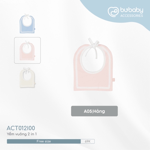 BU - Yếm vuông 2 in 1 - Hồng - Free size - SS24.T10A