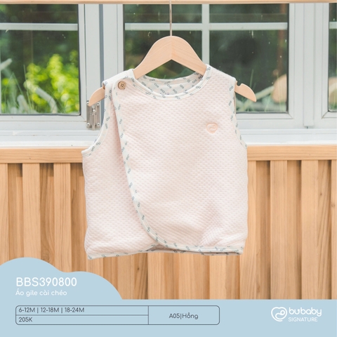 BU S25 - Áo gile cài chéo - BBS390800 - Hồng - 6-12M - SS24.T10A