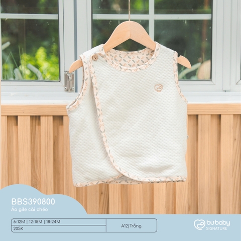 BU S25 - Áo gile cài chéo - BBS390800 - Trắng - 18-24M - SS24.T10A