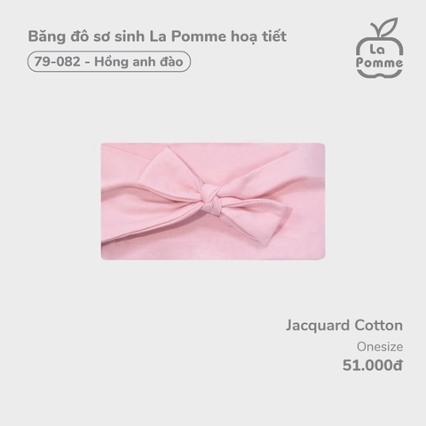 LP - Băng đô sơ sinh La Pomme hoạ tiết - Hồng anh đào - SS24.T10A