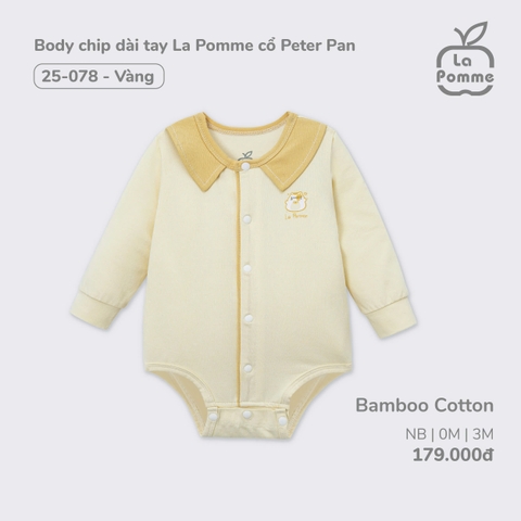 LP - Body chip dài tay La Pomme cổ Peter Pan - Newborn Vàng - SS24.T10A