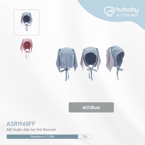 BU - Mũ buộc dây tai thỏ Bonnet - ASR1965FF - Blue - Newborn - SS24.T10B