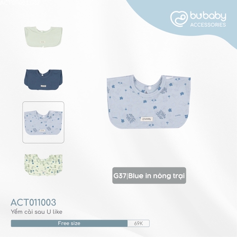 BU - Yếm cài sau U like  - Blue in nông trại - Free size - SS24.T10A