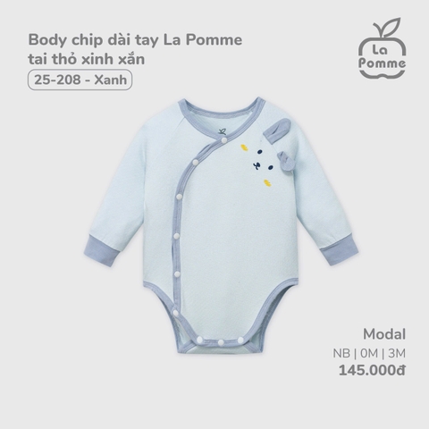 LP - Body chip dài tay La Pomme tai thỏ xinh xắn - Newborn Xanh - SS24.T11B