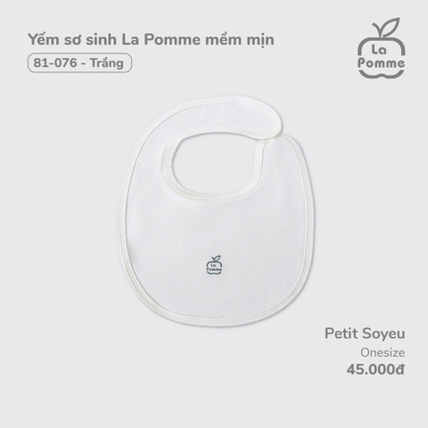 LP - Yếm sơ sinh La Pomme mềm mịn - Trắng - SS24.T12A