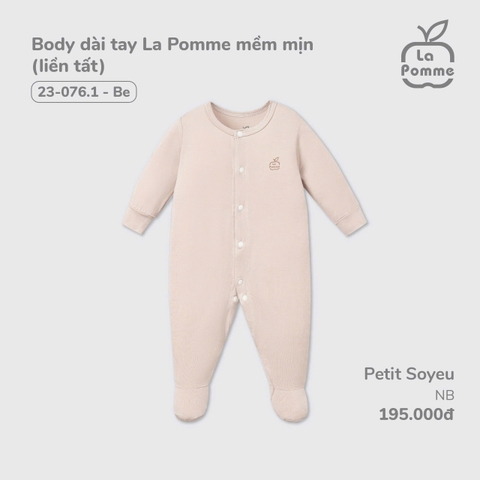 LP - Body dài tay La Pomme mềm mịn (liền tất) - Newborn Be - SS24.T12A