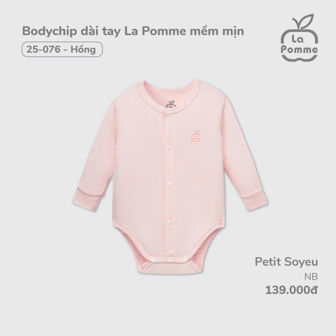 LP - Body chip dài tay La Pomme mềm mịn - Newborn Hồng - SS24.T12A