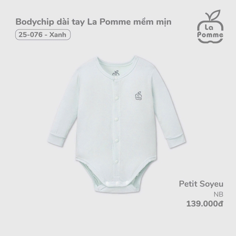 LP - Body chip dài tay La Pomme mềm mịn - Newborn Xanh - SS24.T12A