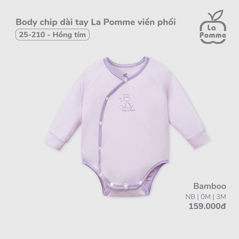LP S10 - Body chip dài tay La Pomme viền phối - Hồng tím - 3-6M - SS24.T12A