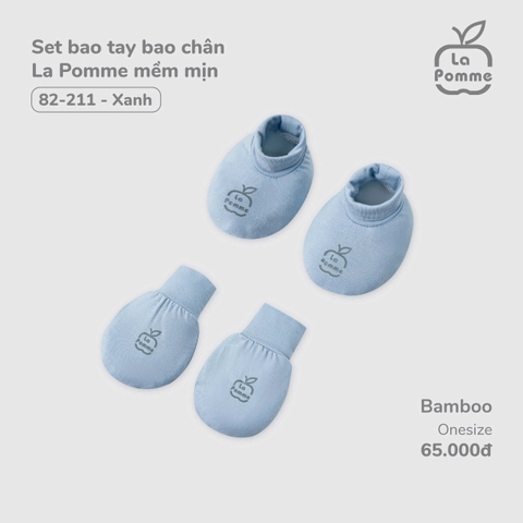 LP -  Set bao tay bao chân La Pomme mềm mịn - Xanh - FS - SS24.T12A
