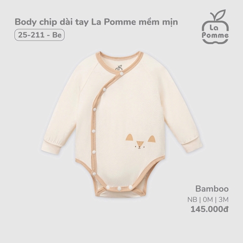 LP S10 - Body chip dài tay La Pomme mềm mịn - Be - 3-6M - SS24.T12A