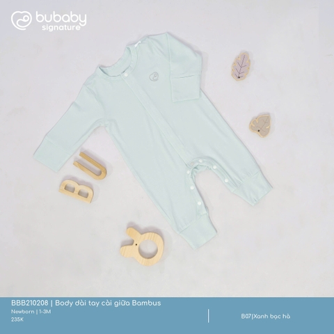 BU S30 - Body dài tay cài giữa Bambus - BBB210208 - Xanh bạc hà - Newborn - SS25.T1A