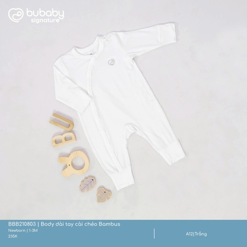 BU - Body dài tay cài chéo Bambus - Trắng - SS25.T1A
