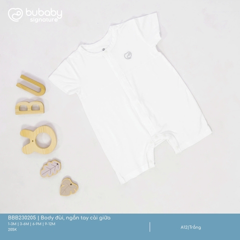 BU - Body đùi, ngắn tay cài giữa - Trắng - SS25.T1A