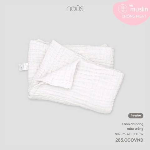 NOUS - Khăn đa năng màu trắng - Nu Muslin - SS25.T2A