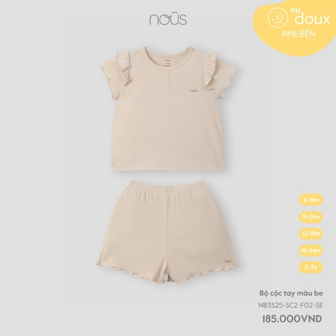 NOUS S30 - Bộ cộc tay màu be - 12-18M - SS25.T2A