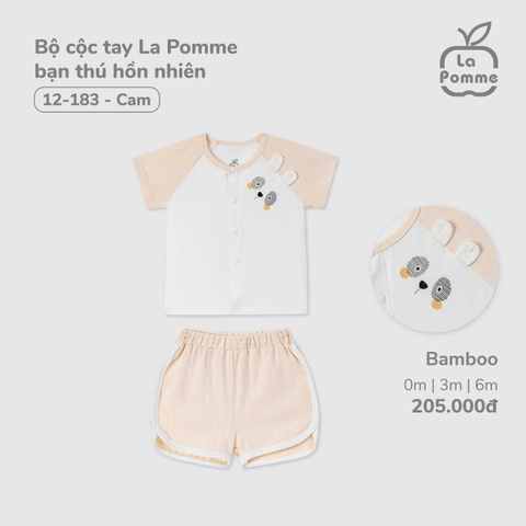 LP S10 - Bộ cộc tay La Pomme bạn thú hồn nhiên - Cam - 6-9M - SS25.T3A