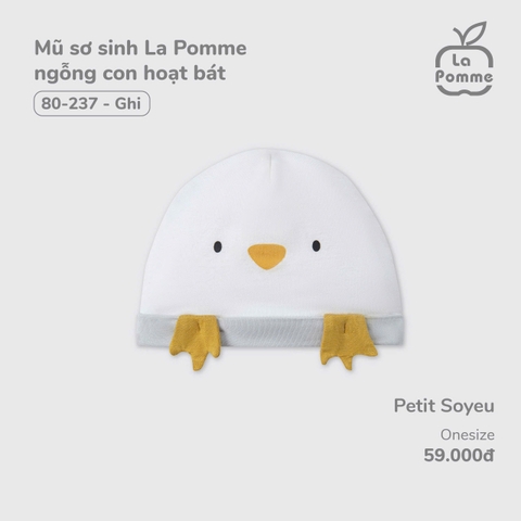 LP -  Mũ sơ sinh La Pomme ngỗng con hoạt bát - Ghi - FS - SS25.T3A