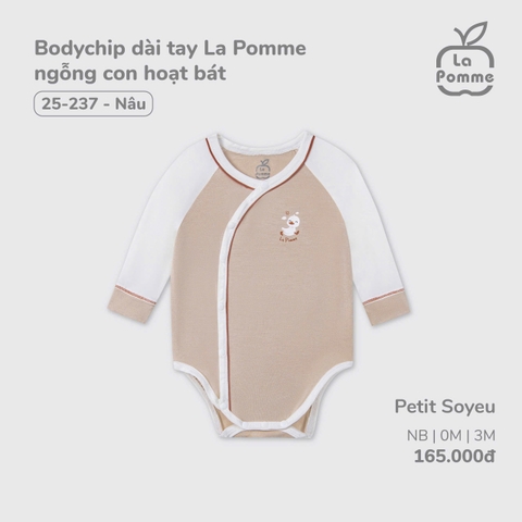 LP S20 - Body chip dài tay La Pomme ngỗng con hoạt bát - Nâu - 3-6M - SS25.T3A