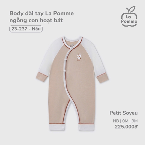 LP - Body dài tay La Pomme ngỗng con hoạt bát - Nâu - 0-3M - SS25.T3A