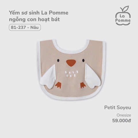 LP - Yếm sơ sinh La Pomme ngỗng con hoạt bát - Nâu - SS25.T3A
