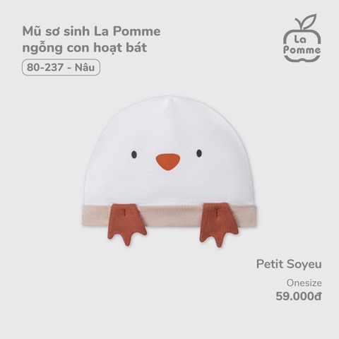 LP - Mũ sơ sinh La Pomme ngỗng con hoạt bát - Nâu - FS - SS25.T3A