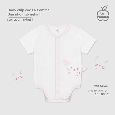 LP S10 - Body chip cộc La Pomme Bạn nhỏ ngộ nghĩnh - Trắng - 9-12M - SS25.T5A