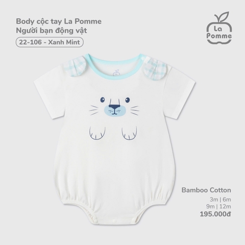 LP - Body cộc tay La Pomme Người bạn động vật - Trắng - SS25.T5A