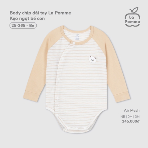 LP S10 - Body chip dài tay La Pomme Kẹo ngọt bé con - Be - Newborn - SS25.T5B