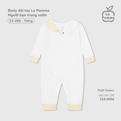 LP - Body dài tay La Pomme Người bạn trong vườn - Trắng - SS25.T5B