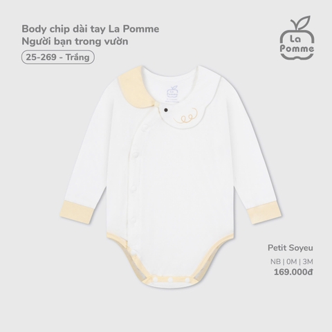 LP - Body chip dài tay La Pomme Người bạn trong vườn - Trắng - 3-6M - SS25.T5B