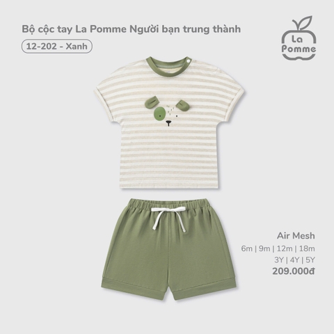 LP S10 - Bộ cộc tay La Pomme Người bạn trung thành - Xanh - 4-5Y - SS25.T5B
