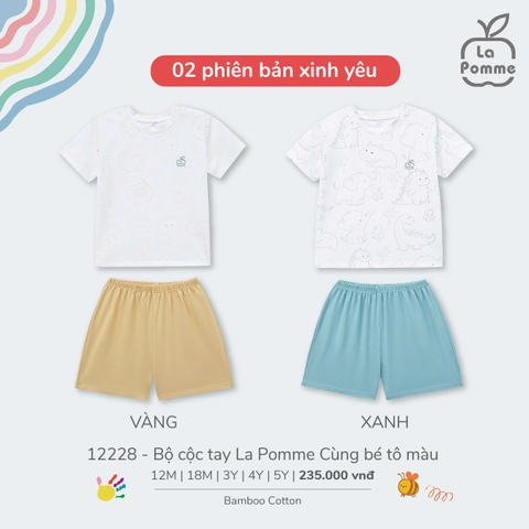 LP - Bộ cộc tay La Pomme Cùng bé tô màu - Xanh - 18-24M - SS25.T6A