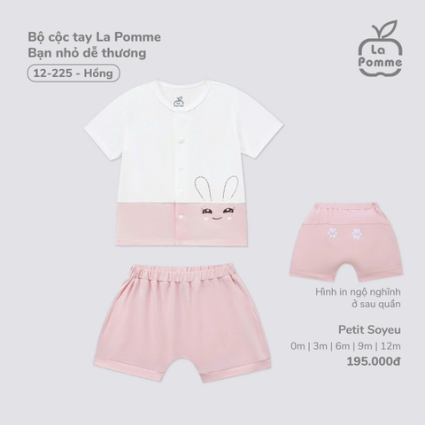 LP S10 - Bộ cộc tay La Pomme Bạn nhỏ dễ thương - Hồng - 0-3M - SS25.T6A