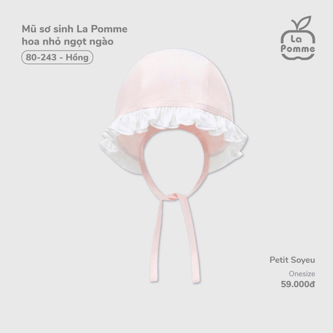 LP - Mũ sơ sinh La Pomme hoa nhỏ ngọt ngào - Hồng - SS25.T6A