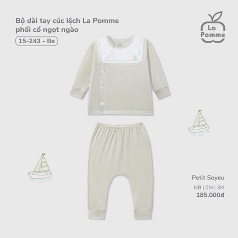 LP - Bộ dài tay cúc lệch La Pomme phối cổ ngọt ngào - Be - SS25.T6A