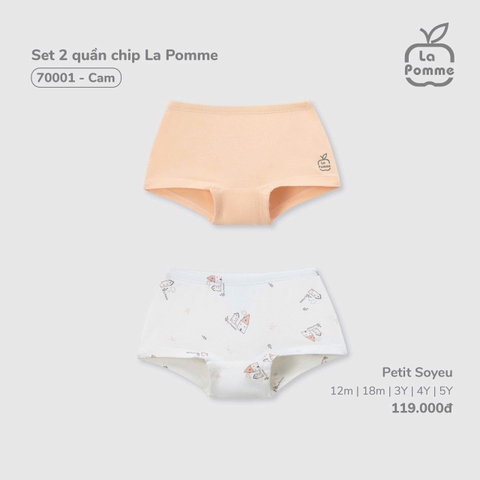 LP - Set 2 quần chip La Pomme - Cam - 2-3Y - SS25.T6A