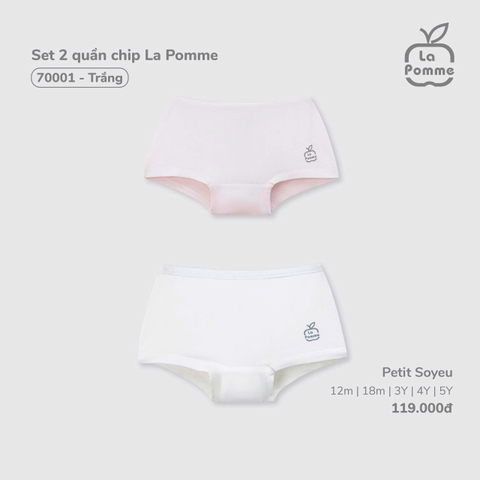 LP - Set 2 quần chip La Pomme - Trắng - 12-18M - SS25.T6A