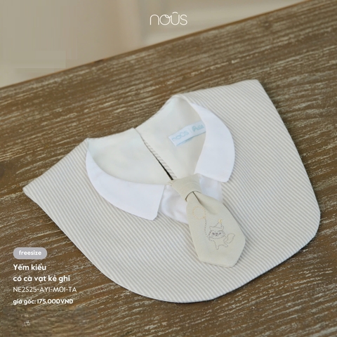 NOUS S25 NP25 - Yếm kiểu có cà vạt kẻ ghi - SS25.T6B