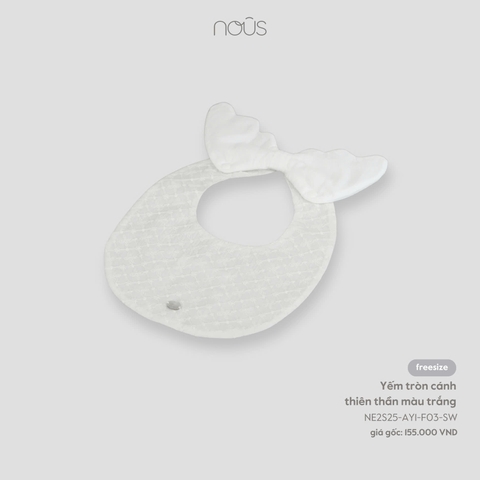 NOUS NP25 - Yếm tròn cánh thiên thần màu trắng - FS - SS25.T6B