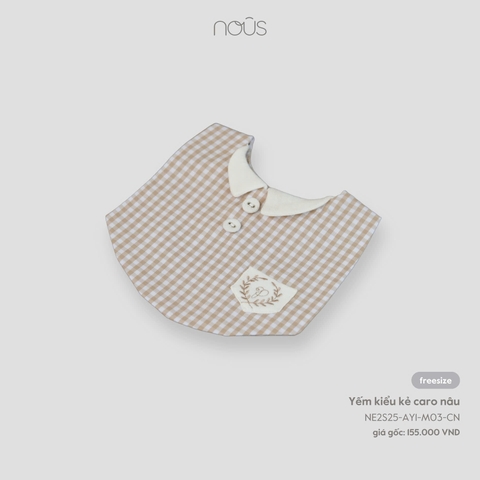 NOUS NP25 - Yếm kiểu kẻ caro nâu - SS25.T6B