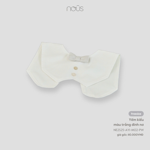 NOUS NP25 - Yếm kiểu màu trắng đính nơ - SS25.T6B