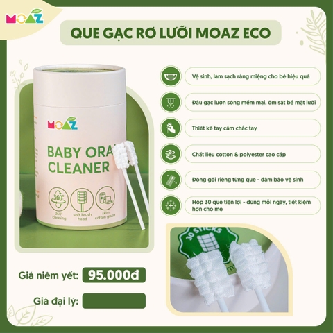 MOAZ - Que gạc rơ lưỡi Moaz Eco GRL-30 (30 que/hộp)