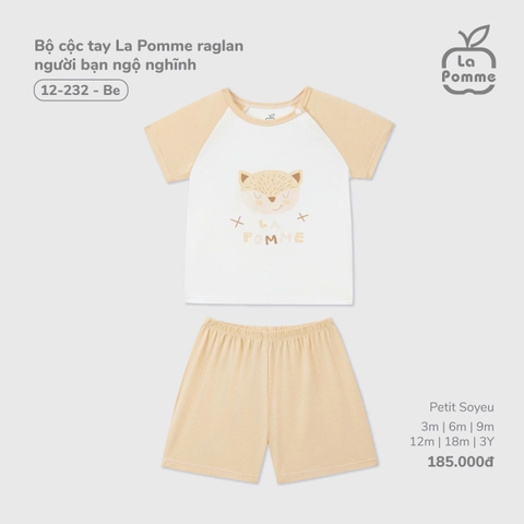 LP - Bộ cộc tay La Pomme raglan người bạn ngộ nghĩnh - Be - 18-24M - SS25.T7A