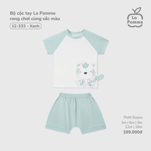 LP - Bộ cộc tay La Pomme rong chơi cùng sắc màu - Xanh - SS25.T7A - Xanh - 18-24M