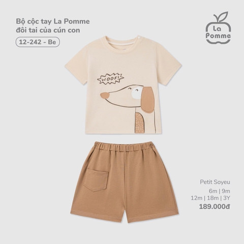 LP - Bộ cộc tay La Pomme đôi tai của cún con - Be - SS25.T7A - Be - 18-24M
